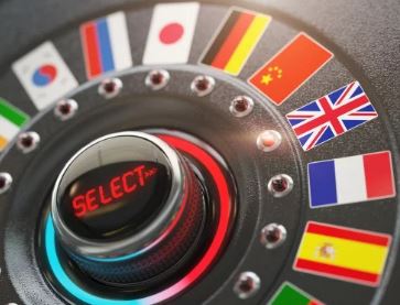 dial with language flags porkretlo z flagami