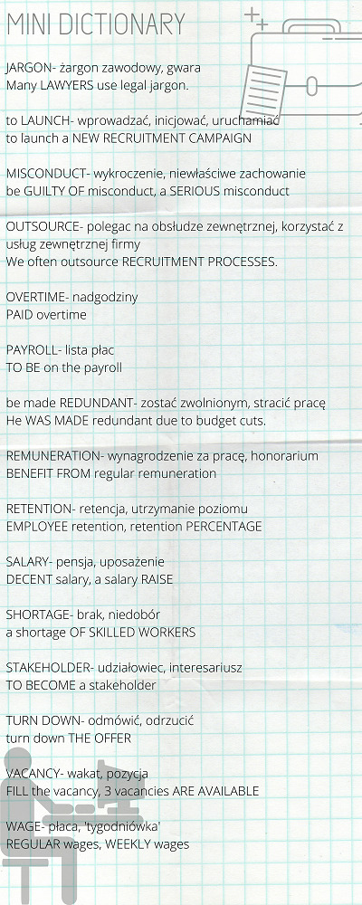 HR Hiring zatrudnianie mini-dictionary
