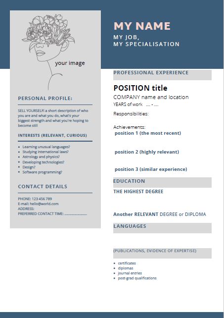 cv sample przykładowe cv po angielsku