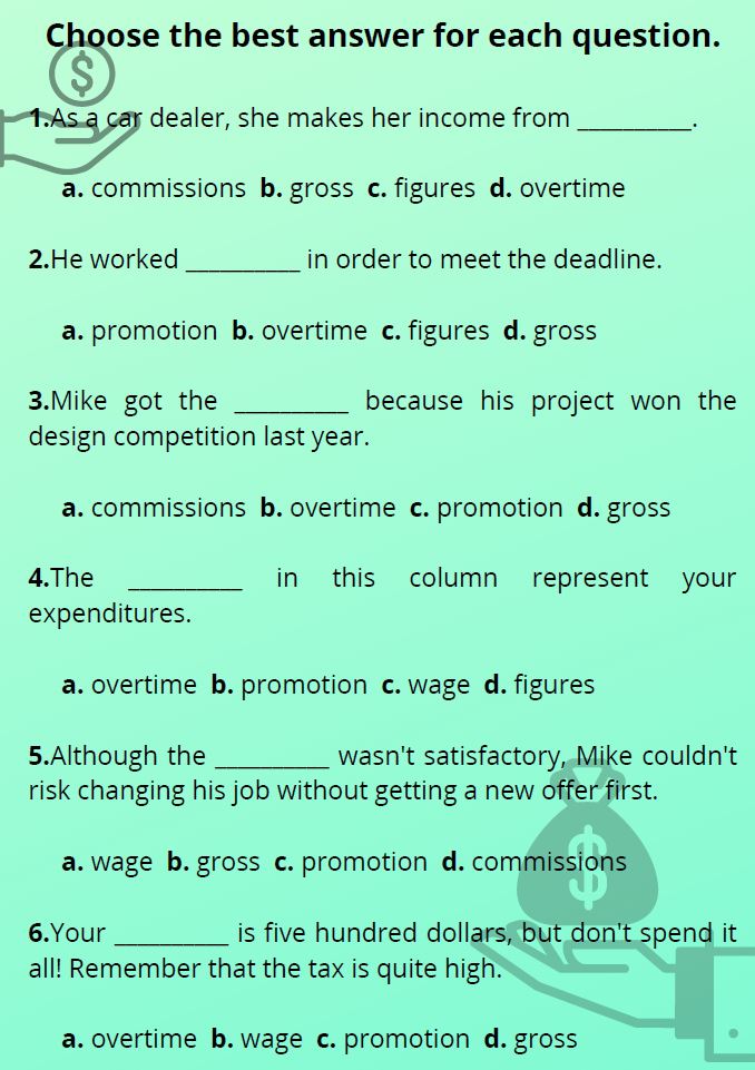 exercise salary and wages